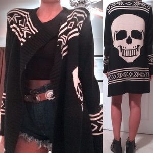 Skull Patterned Cardigan Halloween